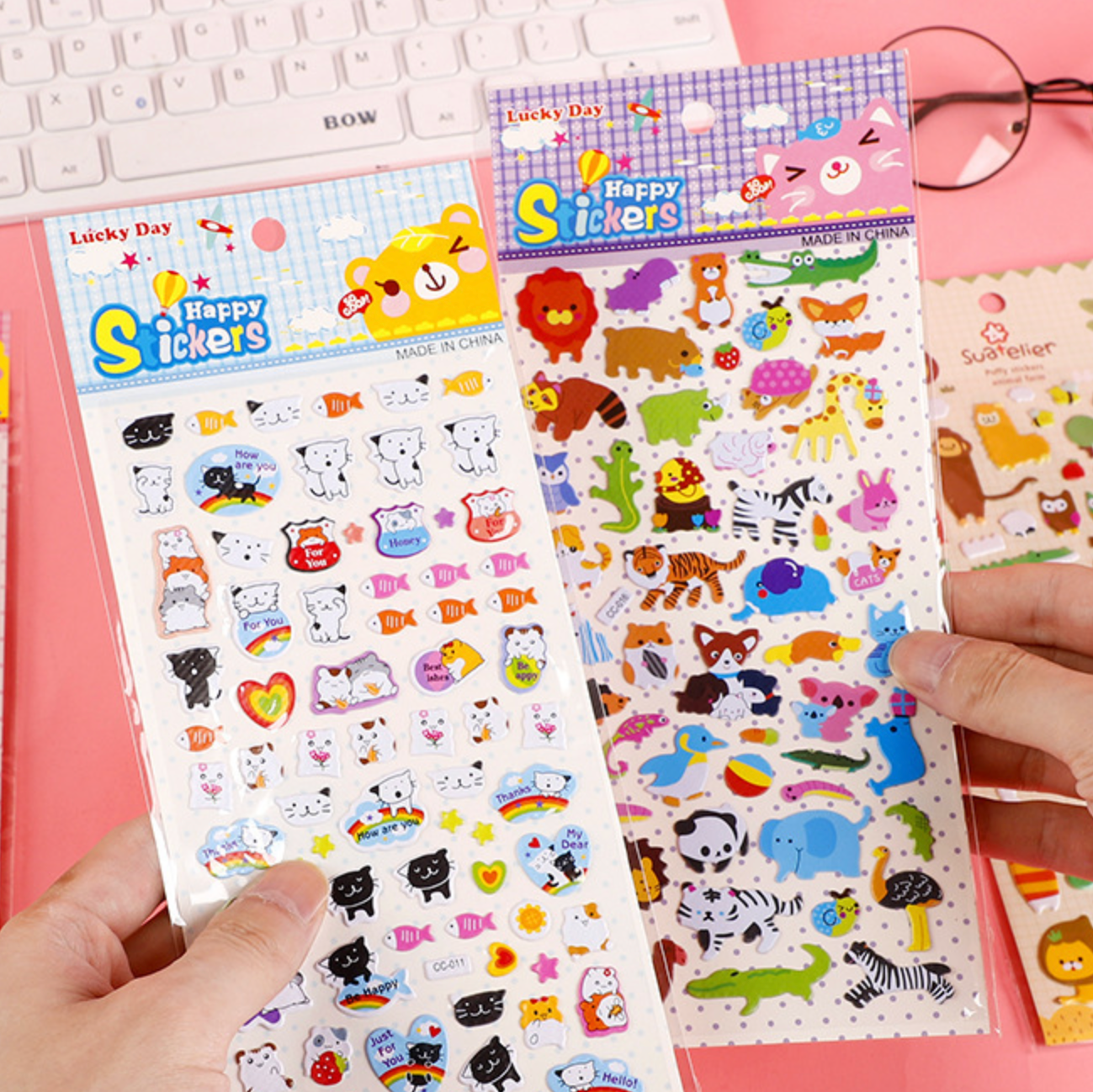 Happy Zoo Sticker Sheet, 20-pcs/set