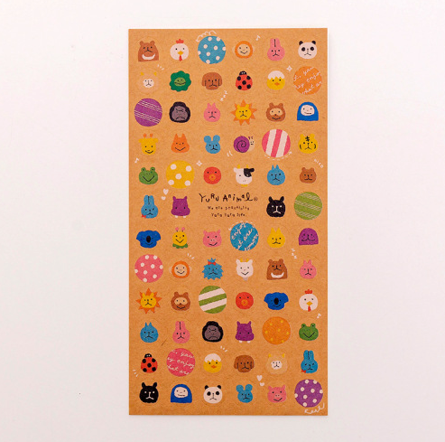 Cute Kraft Paper Sticker Sheet, 20-pcs/set