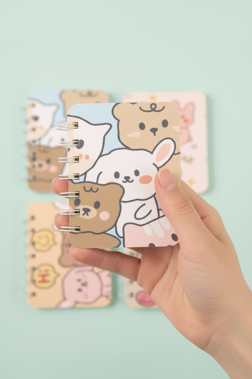 Hand holding notebook