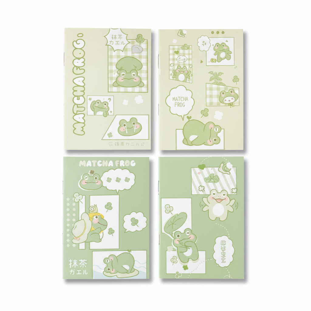 Matcha frog collection white background