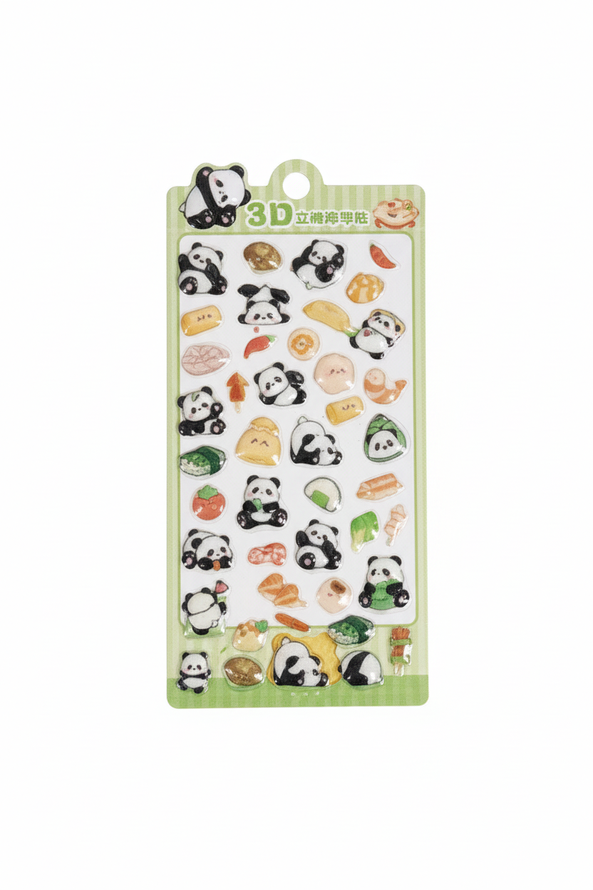 Panda Stickers - Peach Orange Revised