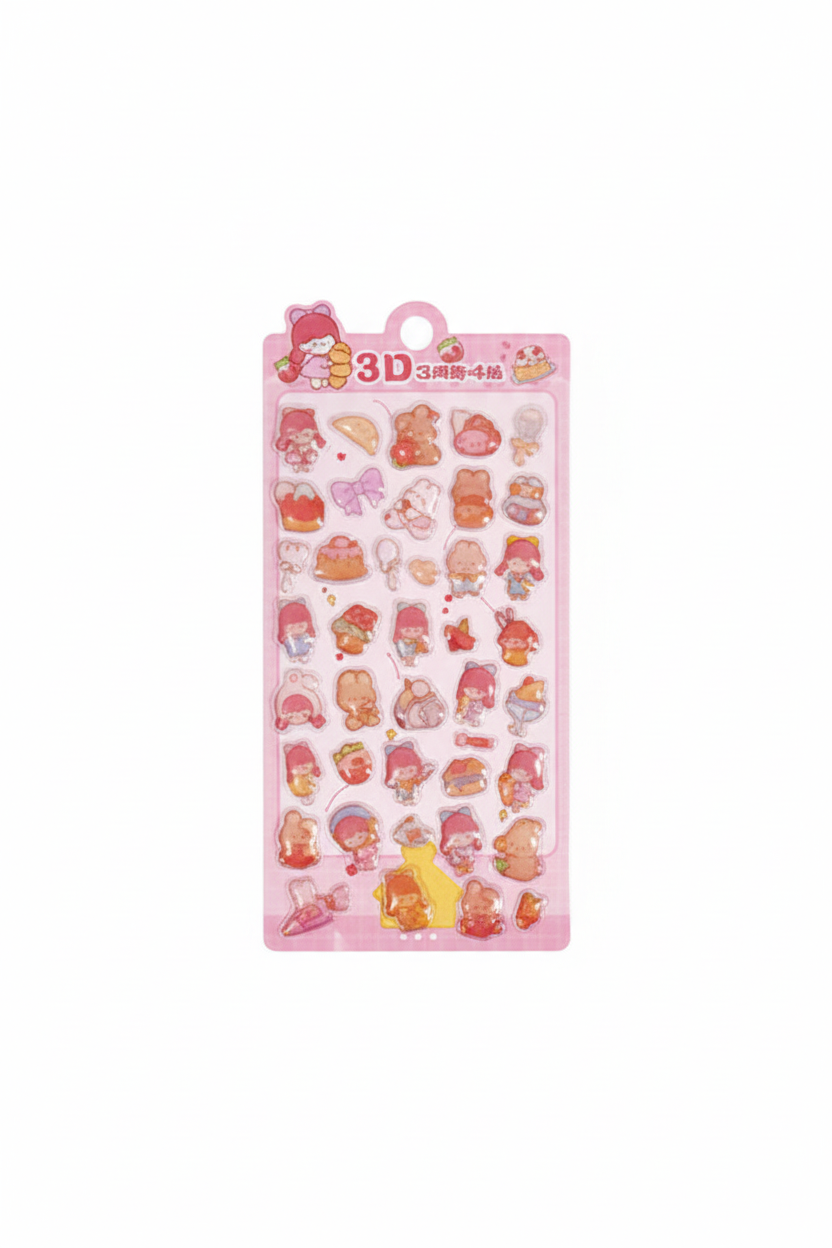 Pink 3D Puffy Stickers