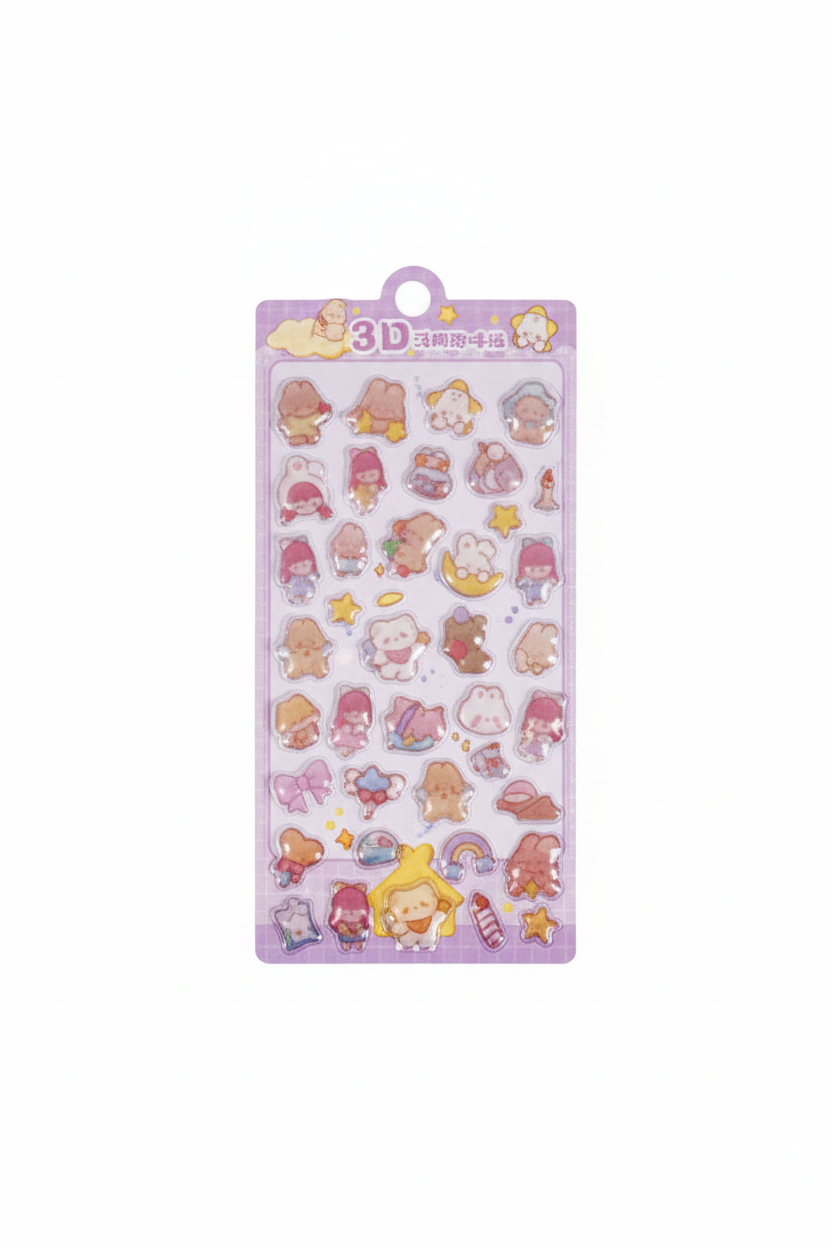 Purple 3D Puffy Stickers