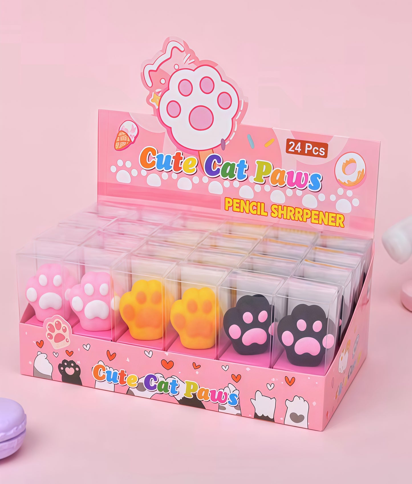 Cat Paws Mini Pencil Sharpener, 576-pcs/set