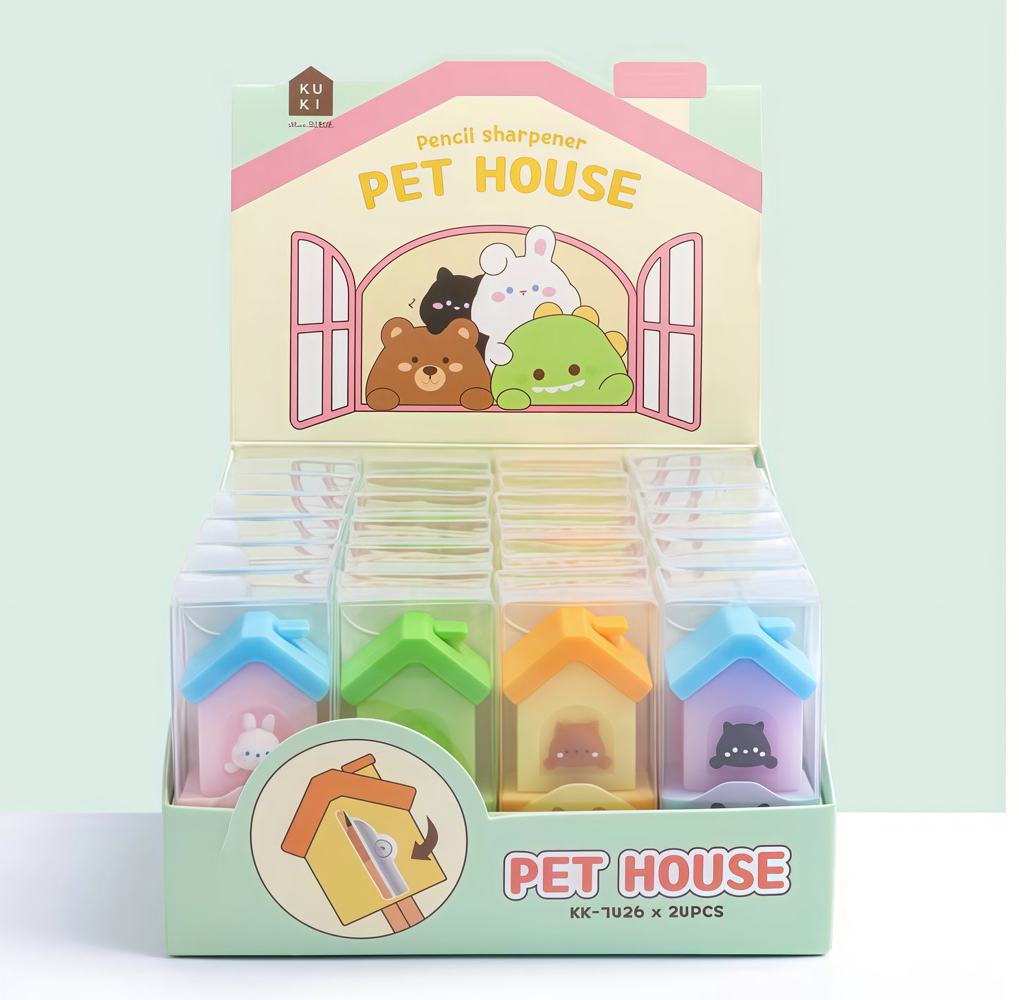 Kitten Mini Pencil Sharpener, 576-pcs/set