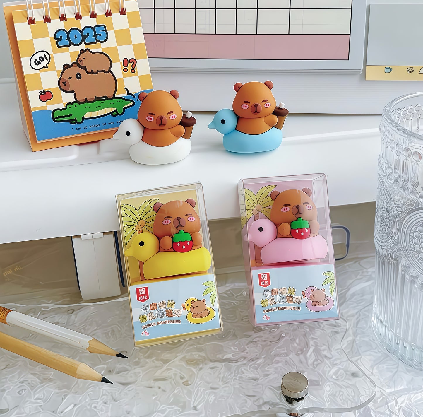 Capybara Mini Pencil Sharpener, 240-pcs/set
