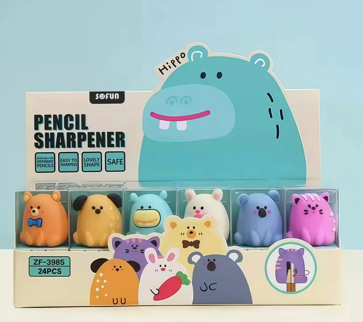 Hippo Mini Pencil Sharpener, 960-pcs/set