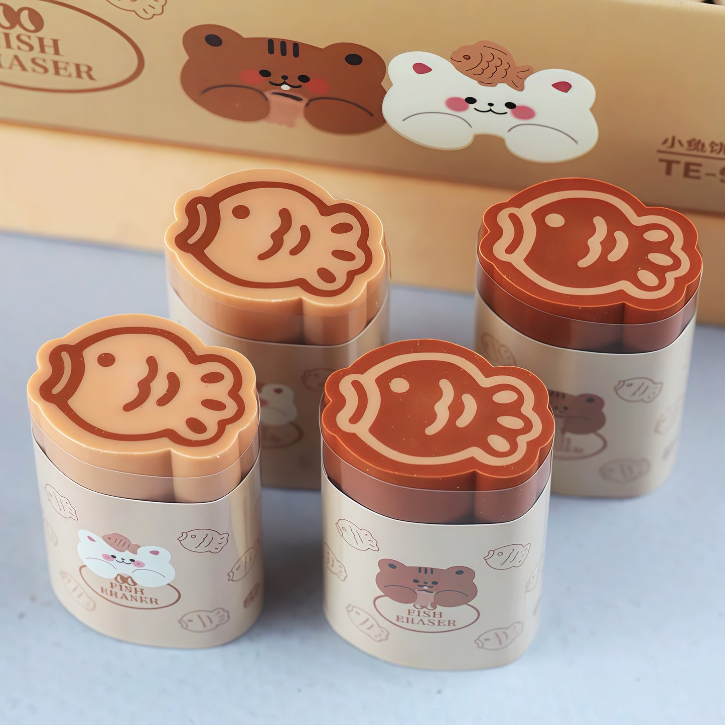 Cute Fish Eraser Set, 48-pcs/set