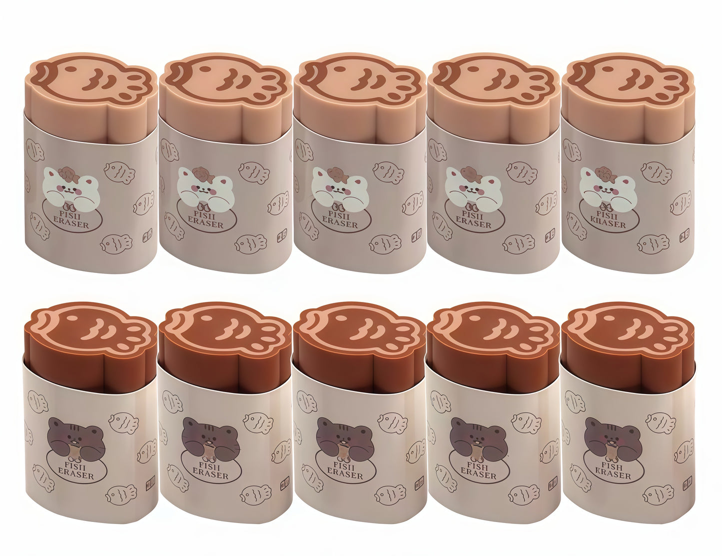 Cute Fish Eraser Set, 48-pcs/set