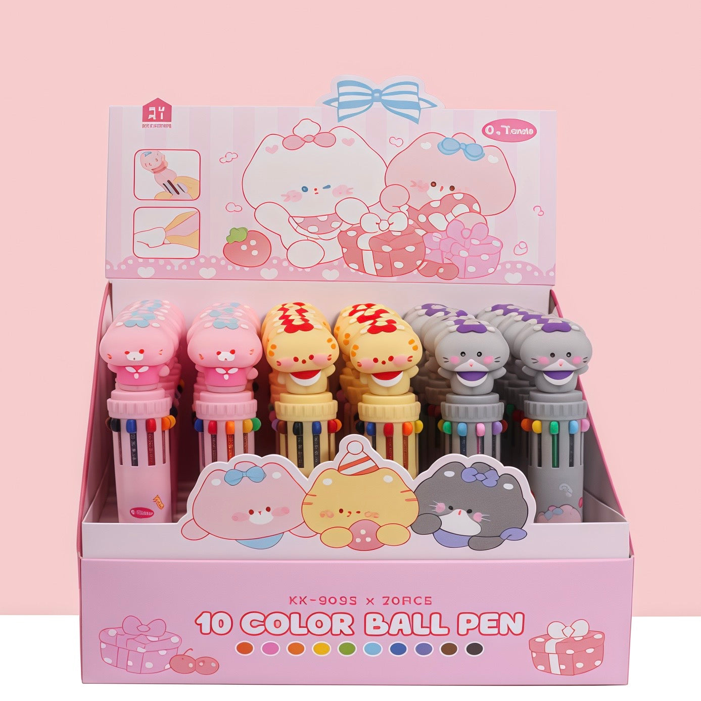 Ribbon Kitty Ten Color Ballpoint Pen, 36-pcs