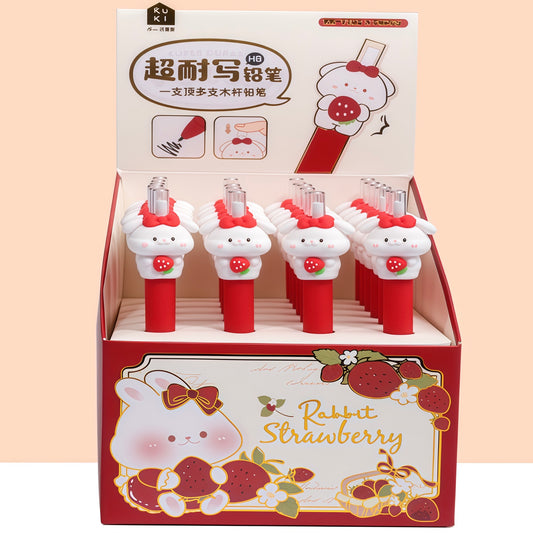 Strawberry Bunny Eternal Pencil, 24-pcs