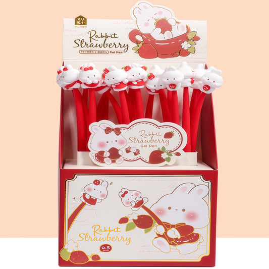 Strawberry Bunny Wiggle Pen, 24-pcs