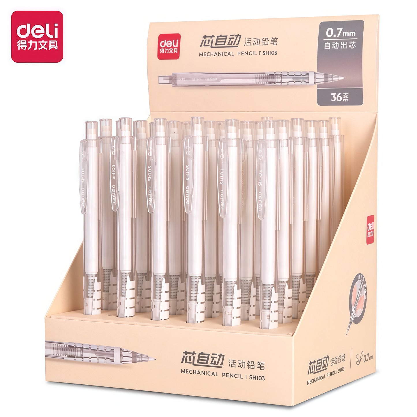 Deli SH102/103 Mechanical Pencil, 36-pcs