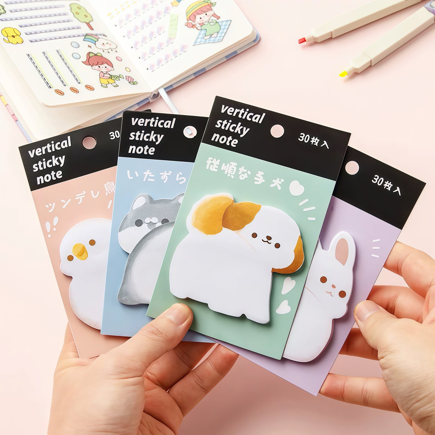 Cute Animal Design Sticky Notes, 10-pcs