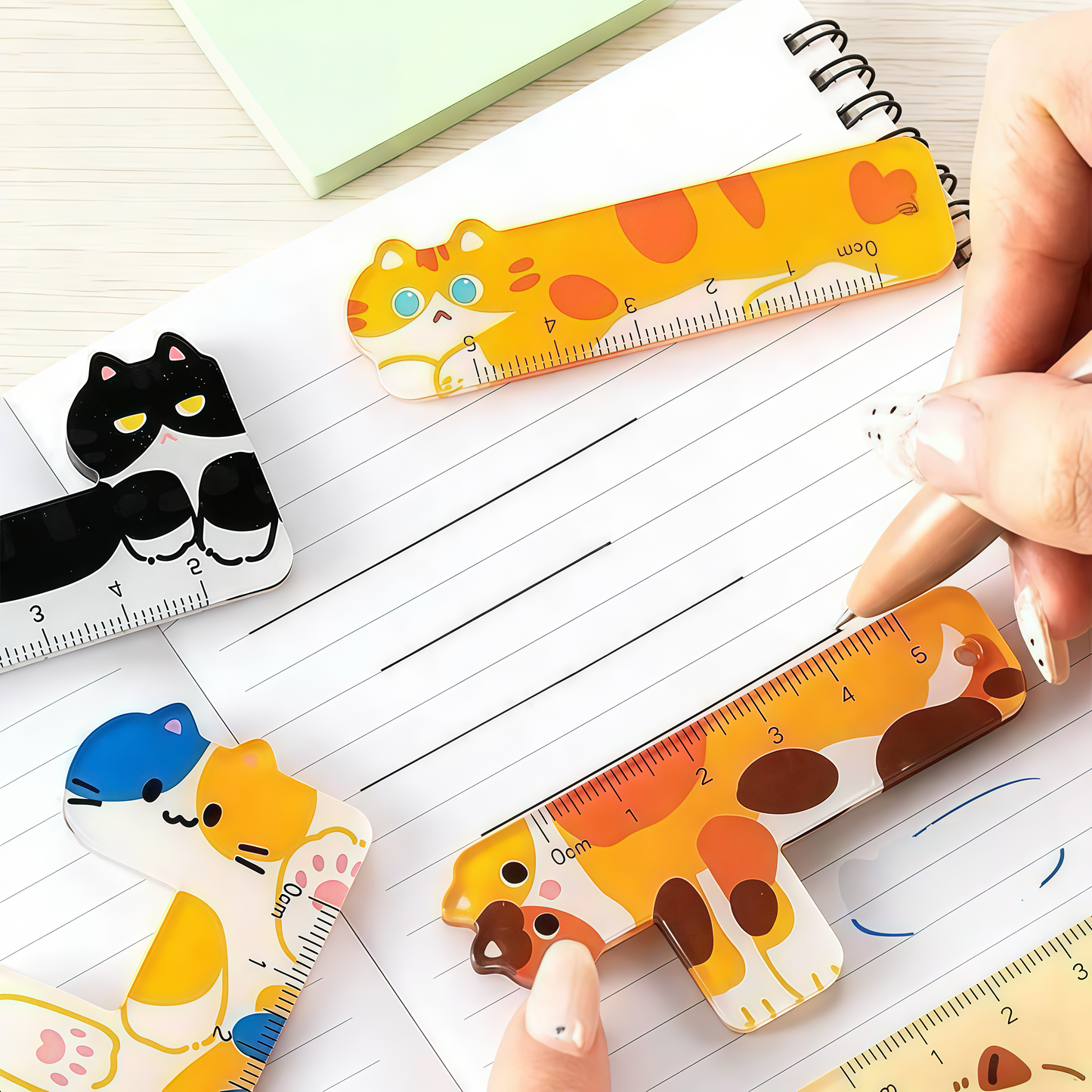 Cute Kitty Acrylic Mini Rulers, 20-packs