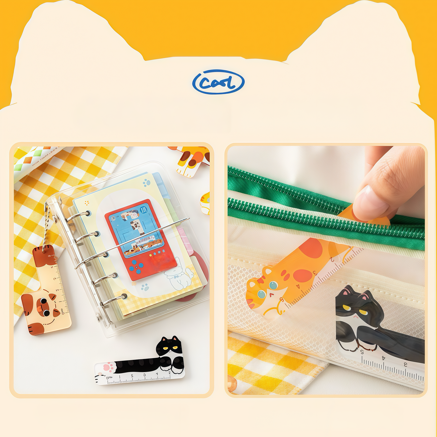 Cute Kitty Acrylic Mini Rulers, 20-packs