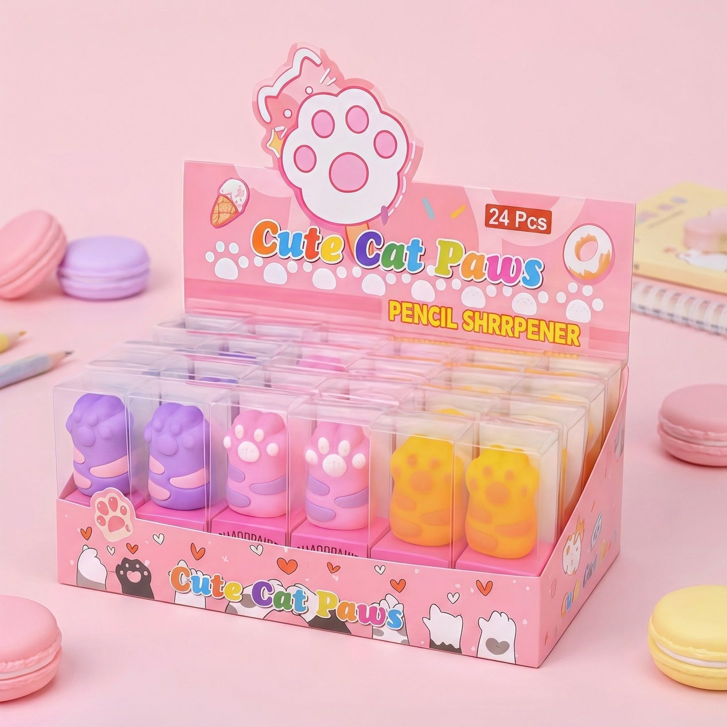Cat Paws Mini Pencil Sharpener, 576-pcs/set