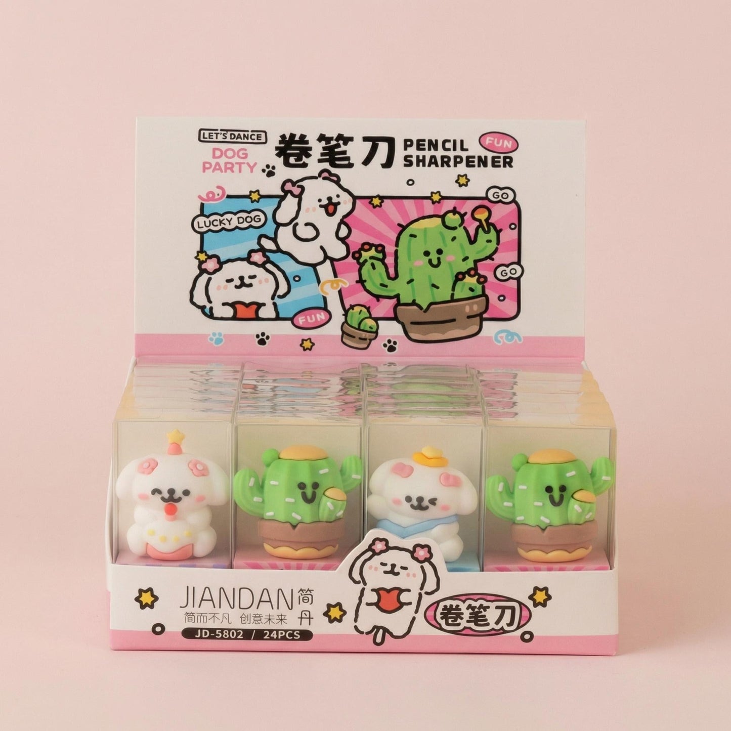 Characters Mini Pencil Sharpener, 24-pcs
