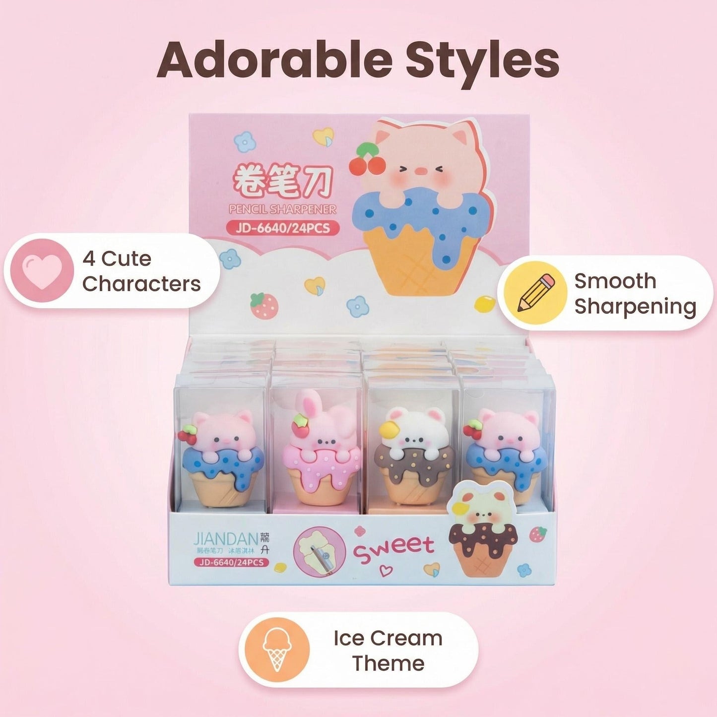 Animal Mini Pencil Sharpener, 576-pcs/set