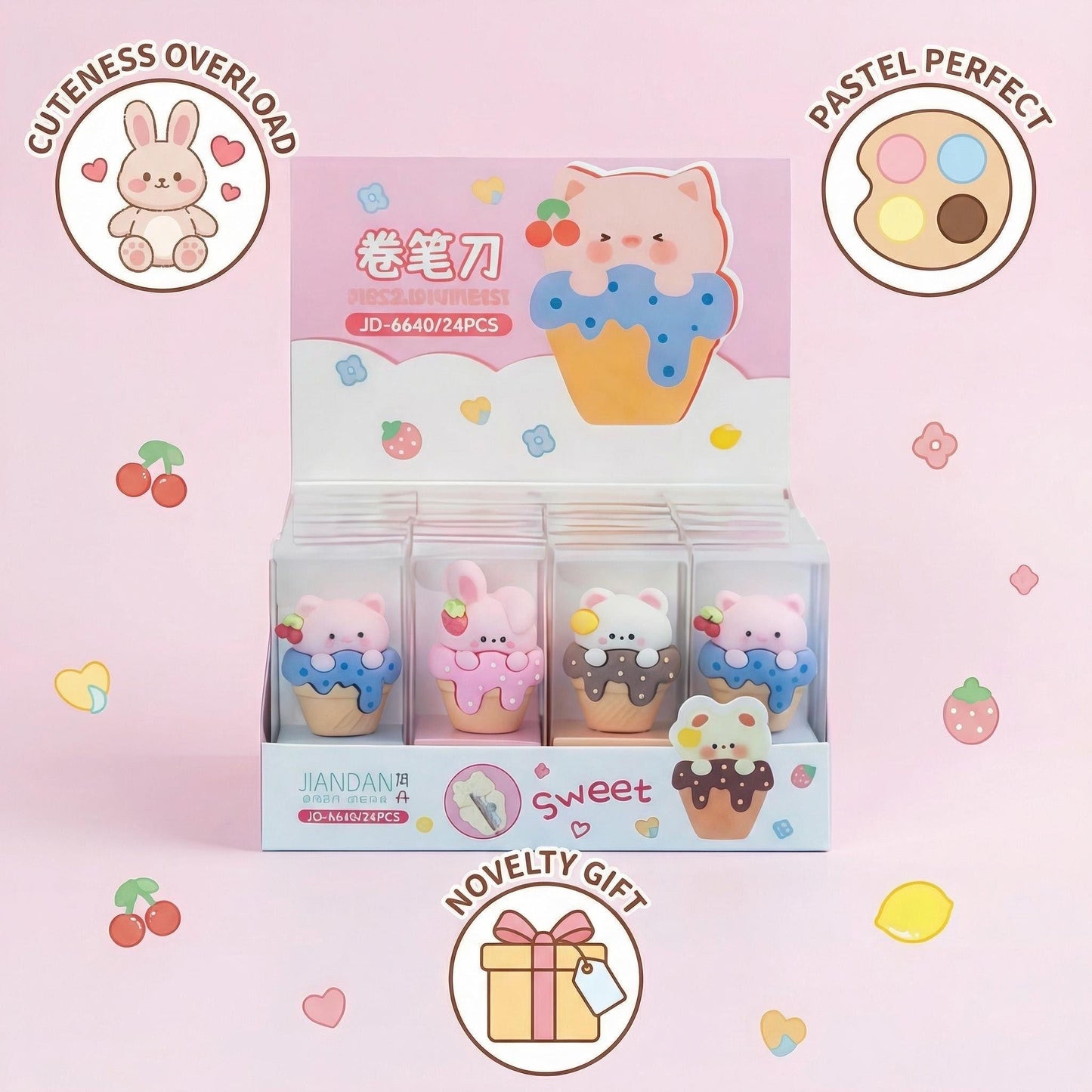 Animal Mini Pencil Sharpener, 576-pcs/set